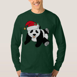 Camiseta Bonita Papai noel de Urso de Panda de Natal Longa
