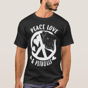 Camiseta Bonita Paz Amp Pitbulls Homens E Mulheres Dão Um N