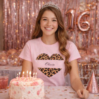 camiseta bonita personalizada estampa leopardo