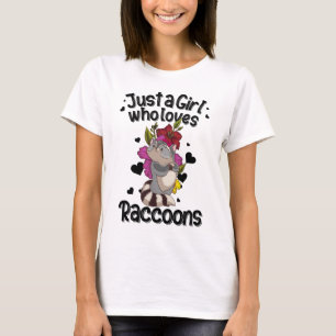 Camiseta Bonita Presente De Raccoon Para Meninas Lixo Panda