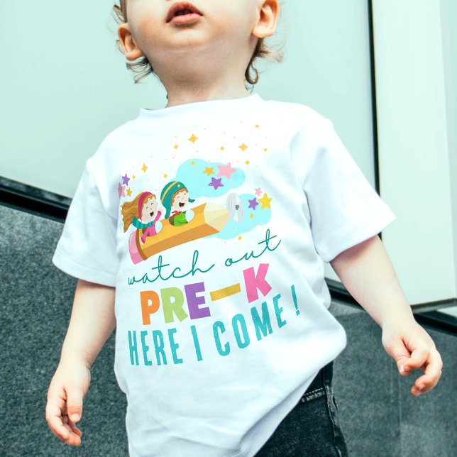 Camiseta Bonita primeira vez na escola divertida, estudante (Criador carregado)