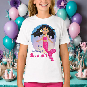 Camiseta Bonita Princesa Sereia Sob Meninas Do Mar
