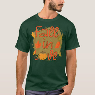 Camiseta Bonita Queda Apaixonada Engraçada Folha de Pumpkin