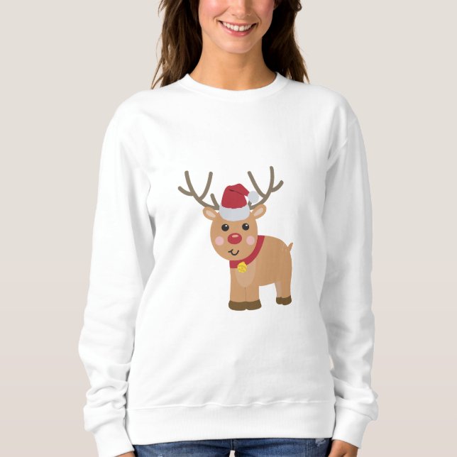 Camiseta Bonita Reindeer de Natal (Frente)