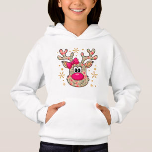 Camiseta Bonita Reindeer de Natal Floral Personalizada