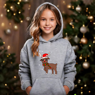 Camiseta Bonita Reindeer Desenho com Flocos de Neve Natal
