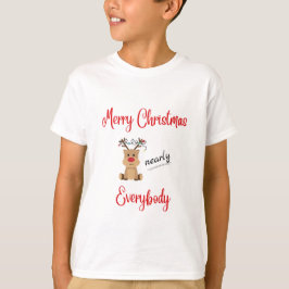Camiseta Bonita Reindeer Feliz Criança de Natal