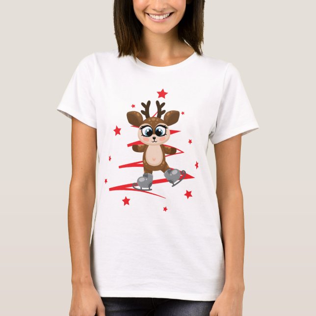 Camiseta Bonita Reindeer Natal (Frente)