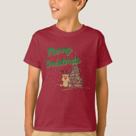 Camiseta Bonita Reindeer no Natal da Neve