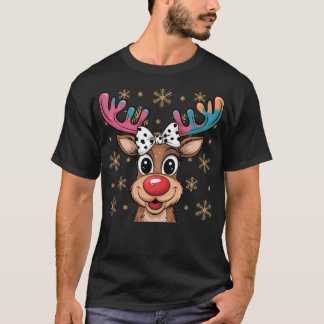 Camiseta Bonita Reindeer Pronta Para O Natal