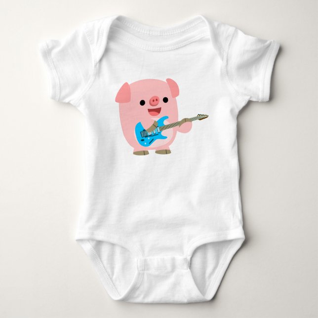 Camiseta Bonita Rocha Cartoon Pig Baby Clothing (Frente)