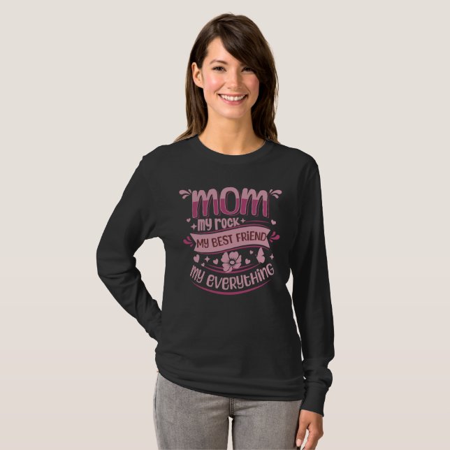 Camiseta Bonita Rosa Minha Mãe, Rock, Melhor Dia de as mães (Frente Completa)