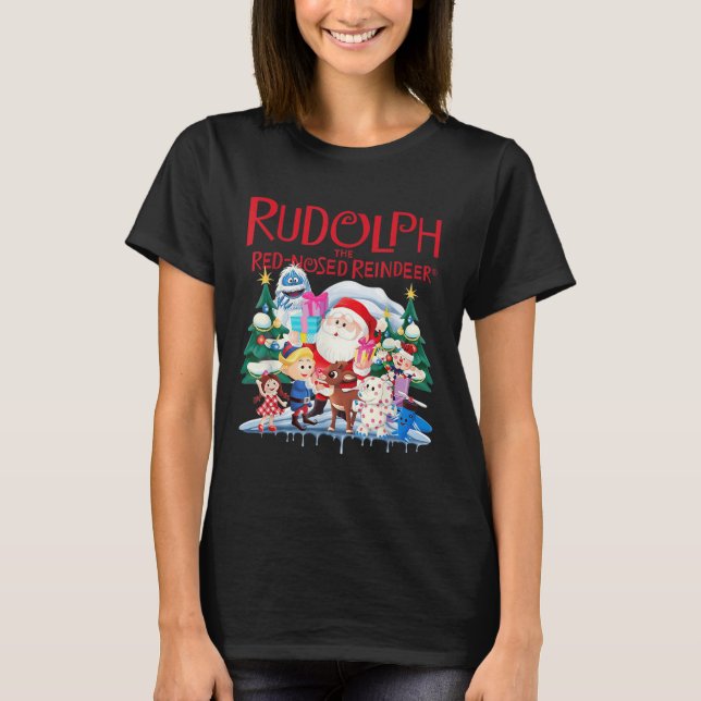 Camiseta Bonita Rudolph A Rena Vermelha Nosada Especificaçã (Frente)