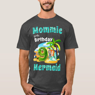 Camiseta Bonita Sereia Mommie Do 9º Aniversário
