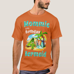 Camiseta Bonita Sereia Mommie Do Quarto Aniversário