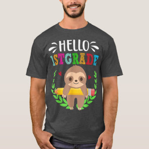 Camiseta Bonita Sloth Alô 1rua De Volta Para Crianças De Me