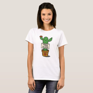 Camiseta Bonita Sorriso De Cactus Livre Abraços Engraçada A