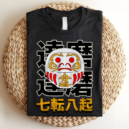 Camiseta Bonita Sorte de Daruma Japonesa