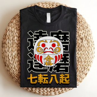 Camiseta Bonita Sorte de Daruma Japonesa
