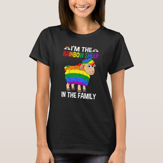 Camiseta Bonita, sou a ovelha Arco-Íris da Família Lgbtq (Frente)
