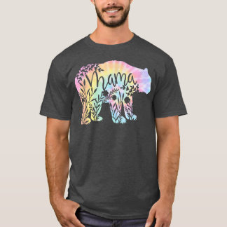 Camiseta Bonita Ursa Mama Tie Dye Floral Mama Ursa Mama Mam