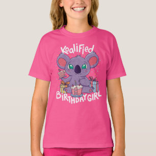 Camiseta Bonita Urso Koala, Rapariga de Aniversário Koaliad