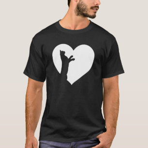 Camiseta Bonita Vintage Que Ama Gatos De Coração Branco De
