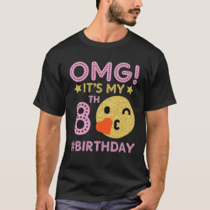 Camiseta Bonita Vintage Retro Emotion Face OMG É o meu 8º B