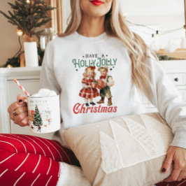 Camiseta Bonita Vintage tem um Natal Holly