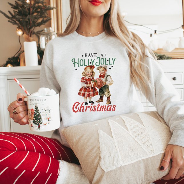 Camiseta Bonita Vintage tem um Natal Holly (Criador carregado)