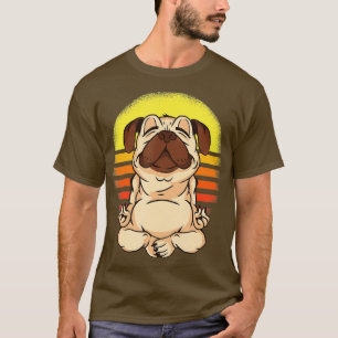 Camiseta Bonita Yoga Pug Dog Engraçado Pugs Lover Presente 