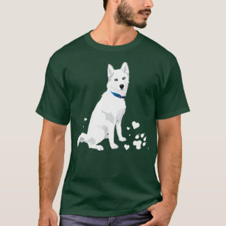 Camiseta Bonitão branco Siberiano, doce e branco Cão de Nev