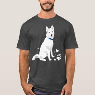 Camiseta Bonitão branco Siberiano, doce e branco Cão de Nev