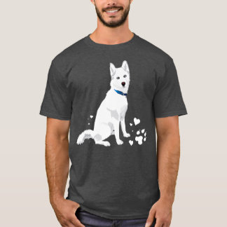 Camiseta Bonitão branco Siberiano, doce e branco Cão de Nev