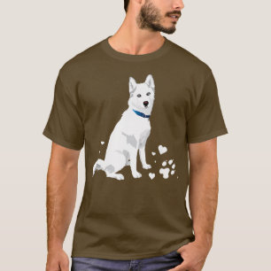 Camiseta Bonitão branco Siberiano, doce e branco Cão de Nev