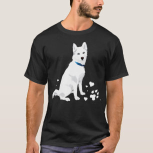 Camiseta Bonitão branco Siberiano, doce e branco Cão de Nev