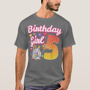 Camiseta Bonitas 5 Aniversário Raparigas Doces Doces De 5 A