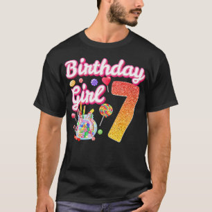 Camiseta Bonitas 7 Aniversário Raparigas Doces Doces De 7 A