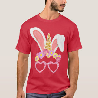 Camiseta Bonitinha Bonita de Páscoa de Rosto do Unicórnio M