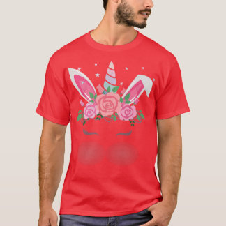Camiseta Bonitinha Bonita de Páscoa de Rosto do Unicórnio M