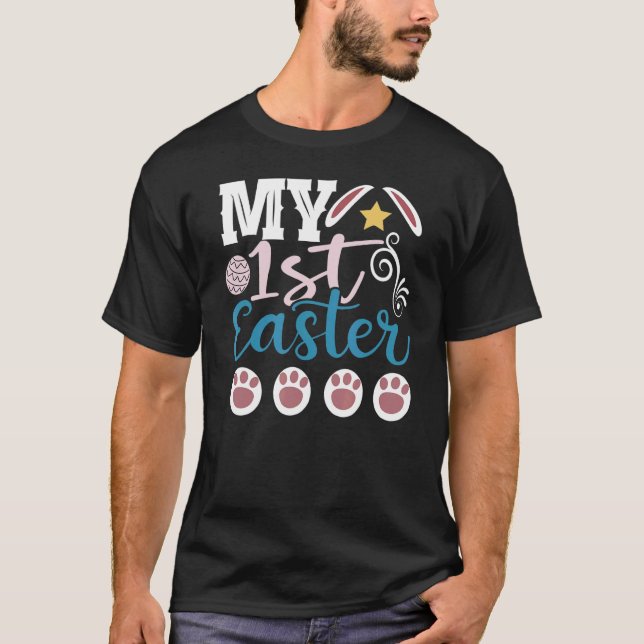 Camiseta Bonitinha da Páscoa Meninas Minha Primeira Páscoa (Frente)
