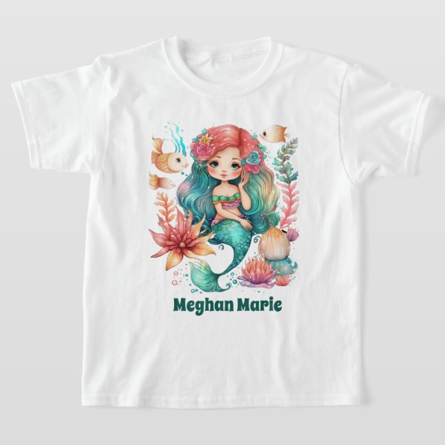Camiseta bonitinha, sereia, adiciona nome (Postura )