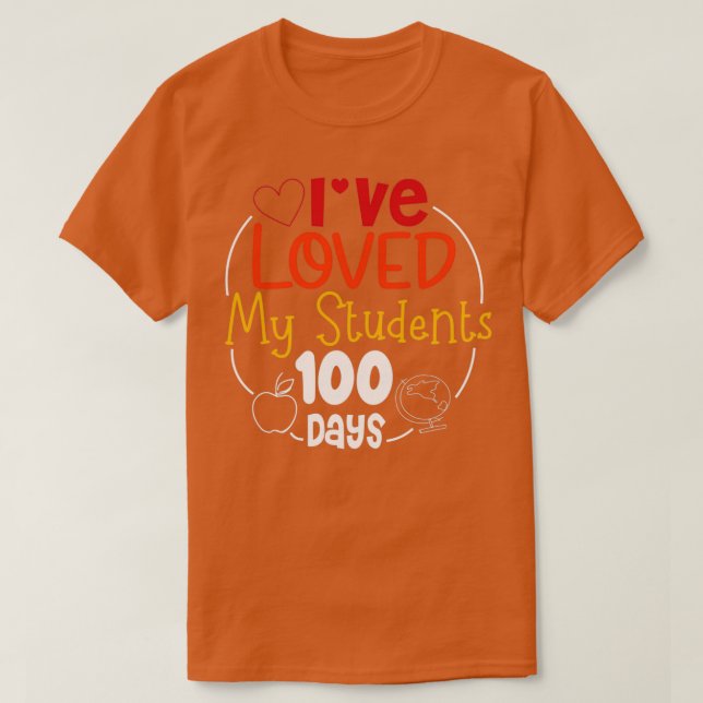 Camiseta bonitinhos 100 dias de presente escolarIx27amou me (Frente do Design)