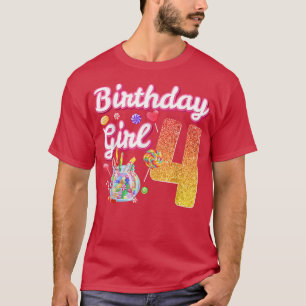 Camiseta Bonitinhos 4 Meninas de Aniversário Doces de 4 ano
