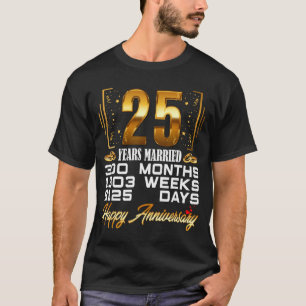 Camiseta Bonito 25 Casado 25º Aniversário de Casamento