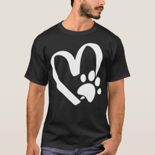 Camiseta Bonito Adoro Cachorros Puppy Tee Paw Coração Impre