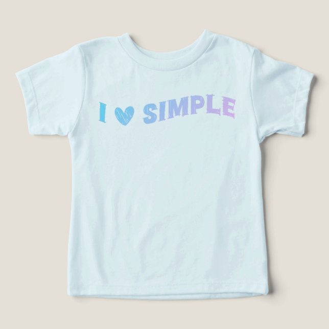 Camiseta Bonito Adoro Design simples para crianças e bebês (Design frontal)