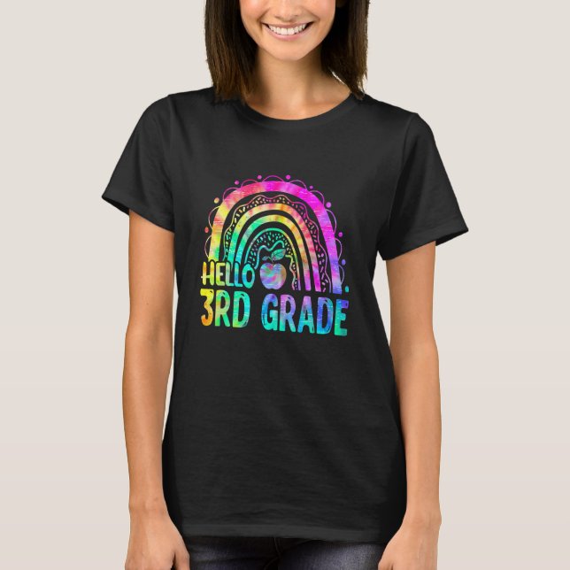 Camiseta Bonito Alô Arco-Íris De 3º Grau Tie Dye De Volta À (Frente)