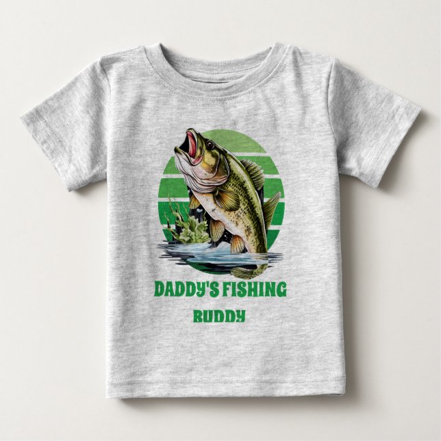 Camiseta bonito Amigo de pesca do papai adicionar texto men (Frente)