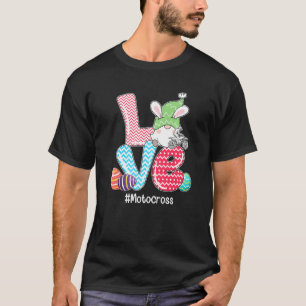Camiseta Bonito Amo Coelhinho Gnomo Motocross Ovos Caçando